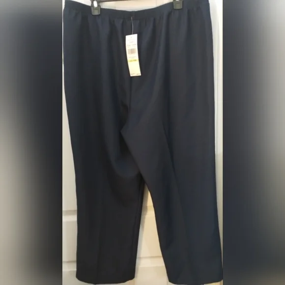NWT Alfred Dunner Classic Navy Dress Pants Wide Width/Short - Picture 5 of 10